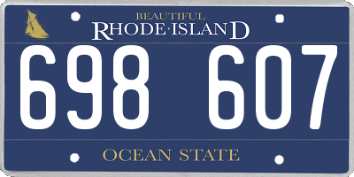 RI license plate 698607