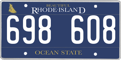 RI license plate 698608
