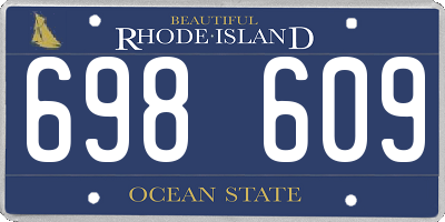 RI license plate 698609