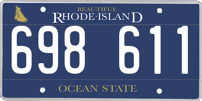 RI license plate 698611