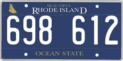RI license plate 698612