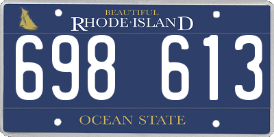 RI license plate 698613