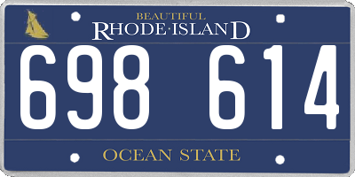 RI license plate 698614