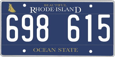 RI license plate 698615