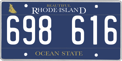 RI license plate 698616
