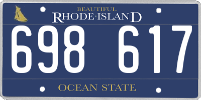 RI license plate 698617