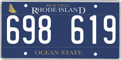 RI license plate 698619