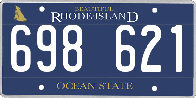 RI license plate 698621