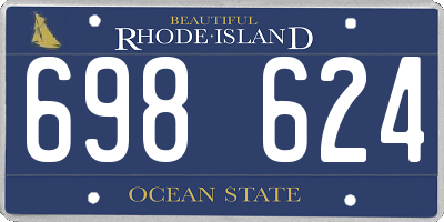 RI license plate 698624