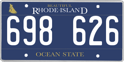 RI license plate 698626