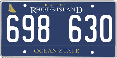 RI license plate 698630