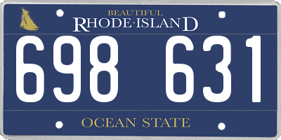 RI license plate 698631