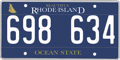 RI license plate 698634