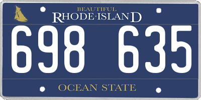 RI license plate 698635