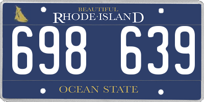 RI license plate 698639