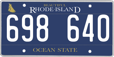 RI license plate 698640