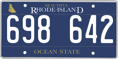 RI license plate 698642