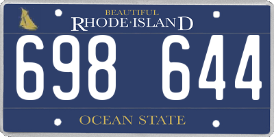 RI license plate 698644