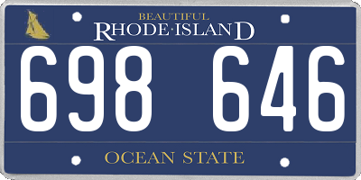 RI license plate 698646