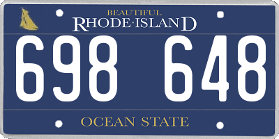 RI license plate 698648