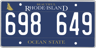 RI license plate 698649