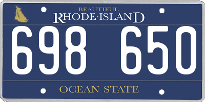 RI license plate 698650