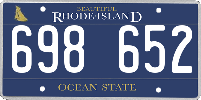 RI license plate 698652