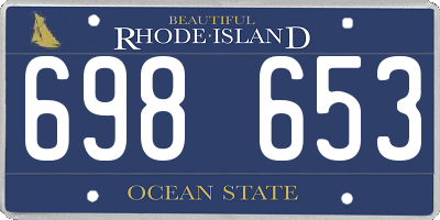 RI license plate 698653