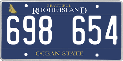 RI license plate 698654