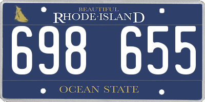RI license plate 698655