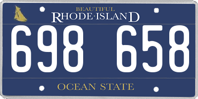 RI license plate 698658