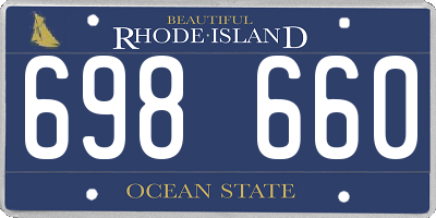 RI license plate 698660