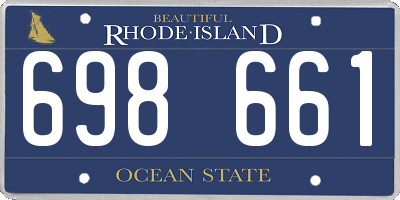 RI license plate 698661