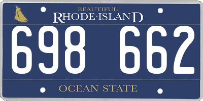 RI license plate 698662