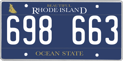 RI license plate 698663