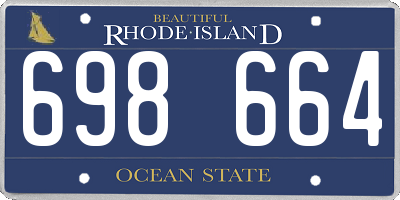 RI license plate 698664