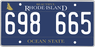 RI license plate 698665