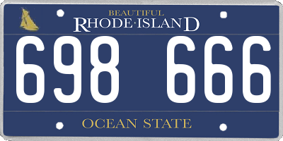 RI license plate 698666