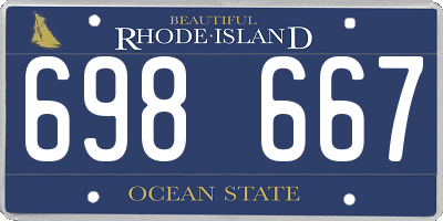 RI license plate 698667