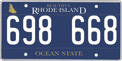RI license plate 698668