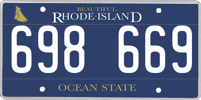 RI license plate 698669