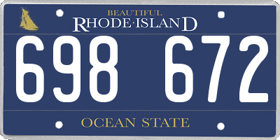 RI license plate 698672