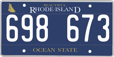 RI license plate 698673