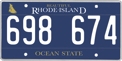 RI license plate 698674