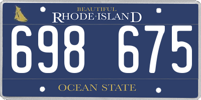 RI license plate 698675