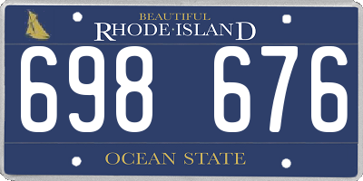 RI license plate 698676