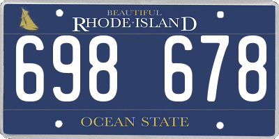 RI license plate 698678