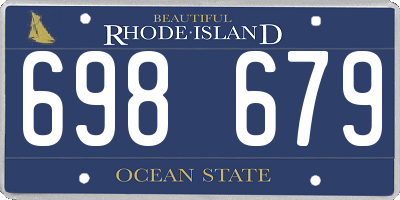 RI license plate 698679