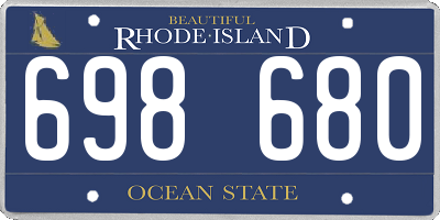 RI license plate 698680
