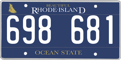 RI license plate 698681